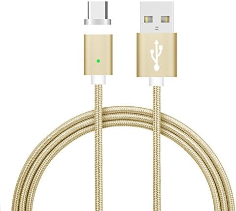 [1m, 3.3ft] Magnet Type C Charging Cable Braided, TUOYA Magnetic USB C Charge &amp; Sync Cable Cord with LED Indicator for Samsung Note8/ S8/ S8+/ A5/ A3(2017), Huawei P10, LG G6/ G5, Oneplus 3/ 3T/ 5