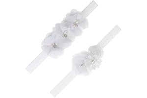 MKVZIYE 2 Pezzi Fasce Per Capelli In Nylon Per Bambina Fascia Elastica Per Capelli Con Fiocchi Accessori Per Capelli Per Neonato