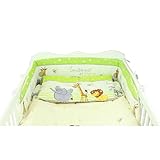 3-tlg. Bettset Baby Bettwäsche mit Nestchen Komplettset Eulen- und Tiermotive Bettausstattung / Made in EU - 3