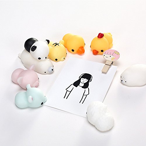 NIGHT-GRING 9PCS Squishy Kawaii nettes langsames stehendes Tier-Handspielzeug-Squeeze scherzt Spielzeug-Geschenk (9 Arten)