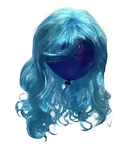 Moira Synthetic Wavy Colored Hair Wig 20 inch for Costume Dressing, Photo Booths, Fancy Dress, Cosplay (Shiny Blue)