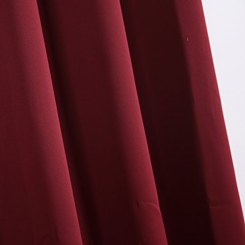 Deconovo Verdunkelungsvorhang Ösen Gardinen Wohnzimmer Vorhang Verdunkelung 245×140 cm Rot 2er set - 3