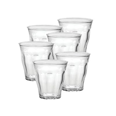 Duralex Picardie verre à eau 220ml, sans repère de remplissage, 6 verres