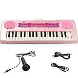 BETECHO Piano pour enfants, 37 touches Multi-Function charge électronique de jouets pour enfants Piano Clavier Jouet éducatif Convient aux enfants de plus de 3 ans (Rose)