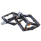 Prom Di near 4 Cuscinetti Mountain Bike Pedale Piattaforma Bicicletta piatto lega pedali per bici da corsa in lega di alluminio cuscinetto Pedale, Black