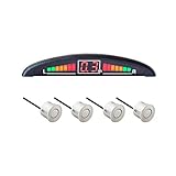 Die Displayvariante der Einparkhilfe hat für jede Seite Ihres Fahrzeuges einen eigenen Anzeigebalken. Somit lässt es sich mit einem kurzen Blick feststellen, ob das Hindernis sich auf der rechten oder linken Fahrzeugseite befindet. Zusätzlich wird der kleinste gemessene Abstand in großen Zahlen angezeigt. Das Ganze wird parallel von einem akustischen Signal unterstützt. Je näher das Hindernis auf Sie zukommt, desto häufiger hören Sie die akustische Warnung.