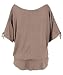 3895-Mocha-8: Split Sleeve Kimono Jersey Tunic Top