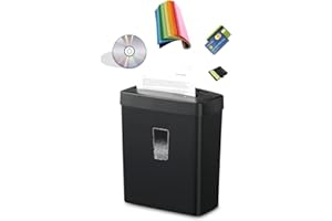 SINCHEREU Distruggi Documenti 6 Fogli, Distruggidocumenti CD con Taglio a Croce e Trituratore di Carta per la Cas, Ufficio,Contenitore 11L