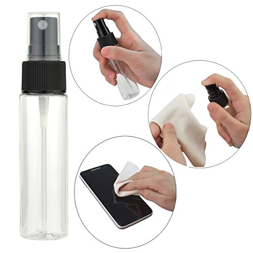 Jmkcoz 12 Satz Sprühflaschen Spielraum Flaschen leer durchsichtigem Kunststoff feinen Nebel Spray-Flaschen 30ml für Reinigung, Reise, Ätherische Öle, Parfüm + 1pc Mikrofaser Reinigungstuch - 4