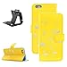 Price comparison product image Keyye iPhone 6/6S Wallet Case Embossing Beautiful Gold Butterflies Flowers Pattern Premium Slim PU Leather Case with Credit Card Holder Slot Folio Flip Strong Magnetic Closure Stand Function Shockproof Body Covered with Protective Skin Shell For Apple iPhone 6/6S 4.7 Inch + Practical Plastic Kickstand (Yellow)