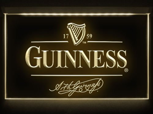 Preisvergleich Produktbild Guinness Unterschrift LED Zeichen Werbung Neonschild Gleb