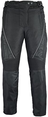 Ladies Black Jazz Waterproof Thermal CE Armoured Motorcycle Trousers Size 8