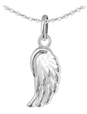CLEVER SCHMUCK-SET Silberner kleinerAnhänger Mini Flügel 15 mm glänzend mit Kette Anker 40 cm STERLING SILBER...