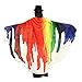 Produktbild WOZOW Damen Schmetterling Kostüm Fasching Schals Nymphe Pixie Poncho Umhang für Party Cosplay Karneval Fasching (Weiß Bunter Farbstoff)