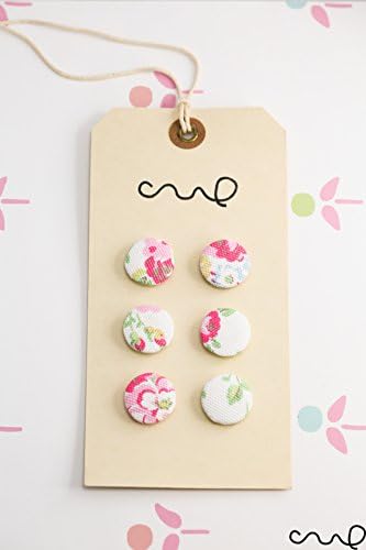 Redchocol8(R) Set of 6 Handmade Cath Kidston Spray Flower Fabric Covered Buttons 19mm 30L