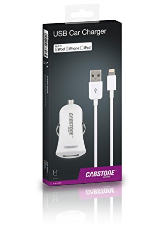Cabstone USB-Autoladegerät (2.100 mA KFZ-Ladegerät mit Apple Lightning-Kabel, 8-polig), weiß - 4