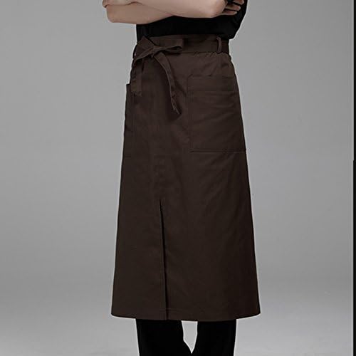 Lqchl Half Length Poly Cotton Apron Barista Bartender Waiter Cafe Bbq Chef Uniform Restaurant Baker Waitress Kitchen Workwear,Brown