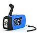 Produktbild OUTAD Solar Radio Kurbelradio FM mit Kurbel Kurbeldynamo Radio LED Taschenlampe 2000mAh USB Powerbank MP3 TF Karte für Wandern, Camping, Ourdoor, Notfall (Blau)