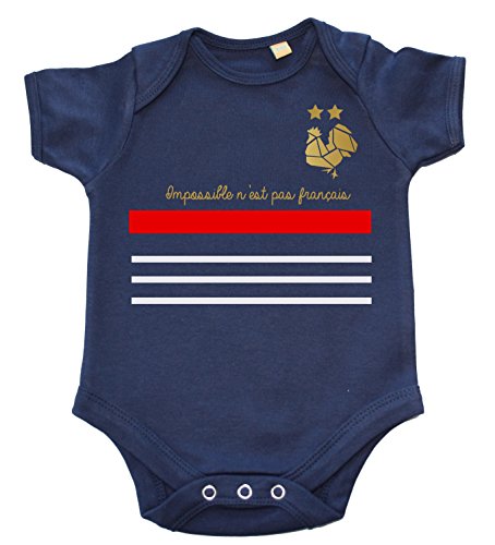 DSTNY Body bébé Coupe du Monde 2018 Impossible n'est Pas français- Bleu Marine (Taille 12-18mois)