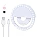 Produktbild Prochive Selfie Kamera LED-Licht Taschenlampe Lampe Ring Licht Zusatzbeleuchtung Nacht Selfie Verbesserung für Smartphones, wiederaufladbare 3-stufige Helligkeit, runde Form (Weiß)