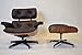 Produktbild Relax Sessel, Lounge chair mit Ottoman (Fußteil) Leder (braun)