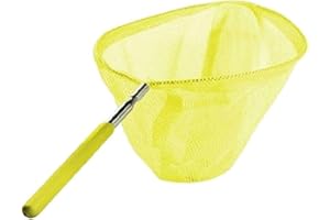 KAM LABELZ Kids Extendable Telescopic Fishing Mesh Net with Anti Slip Grip for Catching Butterfly Bug Insect Fish Crab| Outdoor Activity Toy for Garden Pond Beach Holiday Summer| Extendable to 84cm (Yellow)