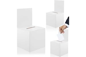 MKEMKA 3Pcs Raffle Boxes Cardboard Ballot Boxes Suggestion Boxes Charitable Donation Boxes Ballot Boxes with Slotted Removable Heads for Donations Fundraising and Voting