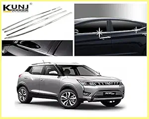 Kunj Autotech Stainless Steel Chrome Finish Window Lower Garnish for Mahindra Xuv 300 Set of 4 Pcs