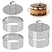 Produktbild FOCCTS 4 Stück Dessert Kuchen Ringe Set und 2 Stück Edelstahl Abdeckung Gebäck Set für Bäcker oder DIY Backen Enthusiasten,Ringgröße: 10.5cm * 4cm, Abdeckungsgröße: 10cm * 4cm;