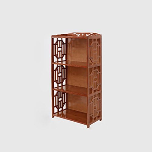 sexy Small Bookcase 2/3/4/5-tier Bamboo Bookshelf Solid Wood Bookcase Storage Cabinet Free Combination High Capacity Wine Red ( Size : 42*29*100cm )