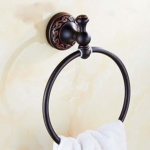 MSAJ-Dark antique brass towel ring copper engraved sprinkle towel continental bathroom hardware accessories