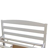 Homestyle4u Funktionsbett Holzbett Kinderbett Jugendbett 90×200 weiß Bettkasten Einzelbett - 6