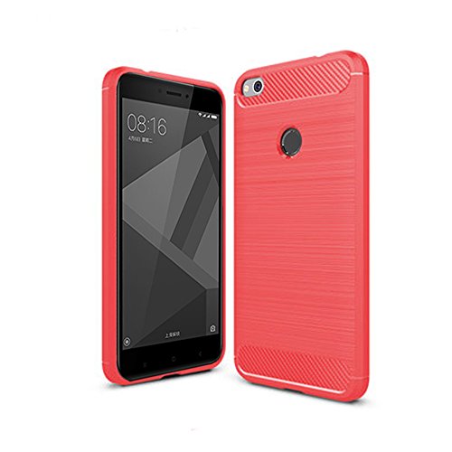 Xiaomi Redmi 4X 5 0  Funda  SMTR Calidad premium Cubierta Delgado material de silicona Funda Protective Case Cover  Dise  o durable   M  xima protecci  n contra golpes  para Xiaomi Redmi 4X 5 0  - Rojo