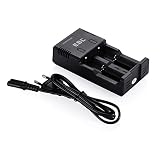 EBL Cargador con 2 Ranuras para Batería de Litio 18650 26650 14450 y Ni-MH Ni-CD AA AAA C Pilas Recargables con iQuick Technology