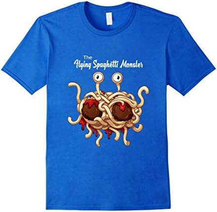 Men's FSM Flying Spaghetti Monster Pastafarian Vintage T-shirt Small Royal Blue