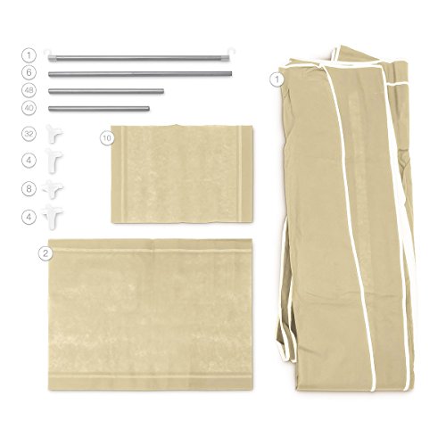 Relaxdays Faltschrank groß H x B x T: 175,5 x 148 x 43cm Stoffschrank mit Kleiderstange und 12 Ablagen als Garderobenschrank und Campingschrank zum Falten Kleiderschrank aus Stoff staubsicher, beige - 7