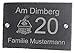 Produktbild Feiner-Tropfen Hausnummer anthrazit Schiefer 30x20 cm BK Gravur schwarz Edelstahl Haus