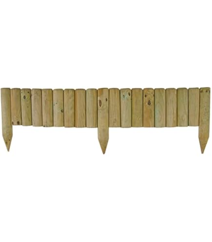 Bordura Per Aiuole In Legno Di Pino Naturale - Recinzione Da Giardino 55 Cm - Foto 10