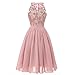 Produktbild JYJM  Abendkleider lang Damen Vintage Prinzessin Blumenspitze Cocktailausschnitt Party Aline Swing Dress Damen Gestaltung Serie Damen Kleid Retro 1920er Stil Flapper Kleider mit Zwei