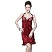 Kanika Women Satin Nighty-Maroon RS.349.00