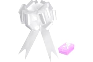 GEERDAN 100 Pezzi Coccarde Bianco Autotiranti Matrimonio, Coccarde Fiocco per Fiocchi Matrimonio, per Matrimonio, Sposi, Specchietto Auto, Feste, Confezione Regalo, Battesimo Comunione (100, 30)