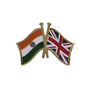 The Flag Shop India-United Kingdom (UK) Cross Flag Brass Lapel Pin/Brooch/Badge for Clothing Accessories