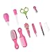 Produktbild Homyl 10-teilige Babypflege-Set Gesundheits-Set Pflegeartikel Baby Haarbürste Kamm Nagelschere Nagelknipser Maniküre - Rosa