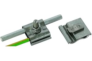 Dehn+Söhne Uni-Erdungsklemme 540 250 M8 Rd8-10mm+4-50qmm Verbinder für Blitzschutz 4013364138650, 1x Universalerdungsklemme, Silber