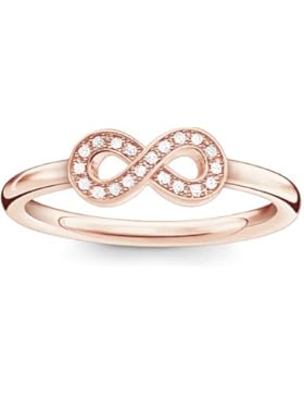 THOMAS SABO Damen Ring Infinity 925er Sterlingsilber; 750er Roségold Vergoldung Diamant Pavè Weiß D_TR0001-923-14