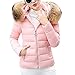 Produktbild TianWlio Jacken Parka Mäntel Herbst Winter Warme Jacken Strickjacken Damen Winter Warmer Kunstpelz Mit Kapuze Kurz Schlank Baumwolle Gepolstert Jacken Mantel Rosa XXL