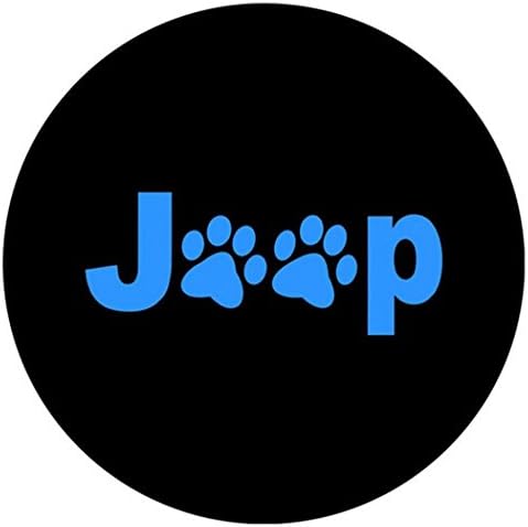 Jucarvo PVC Black 15inch Car Spare Wheel Tire Cover Waterproof with Blue Paw Logo