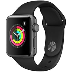 Apple Watch Series 3 (GPS) boîtier en aluminium gris sidéral de 38 mm avec Bracelet Sport noir