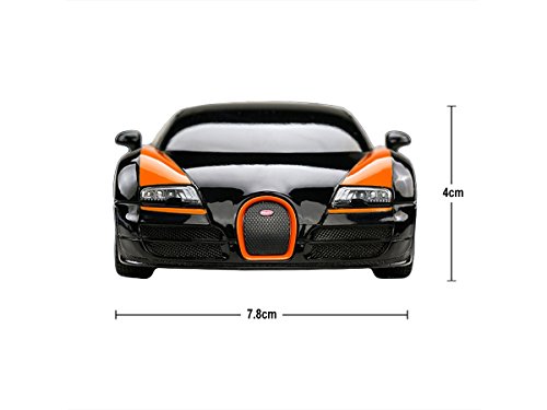 Bugatti Veyron Remote Control Car for Kids â€“ PL611 Electric Radio Controlled Bugatti Veyron 16.4 Grand Sport Vitesse RC Car â€“ Indoor Bugatti RC Car â€“ Official 1:24 Model â€“ RTR, EP (Black/Orange)