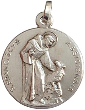 Medaille des Heiligen Franz von Assisi in 925 Sterling Silber - Patron von Europa